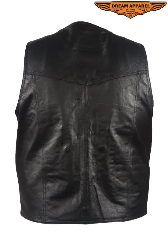 Mens Plain Leather Vest