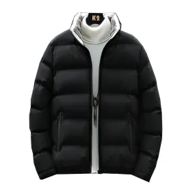 Men's Thick Trendy Sports Jacket Cotton Casual Warm Fur Collar Down Cotton Quilted Jacket