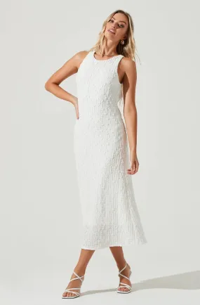 MILLBRAE BACKLESS CRINKLE MIDI DRESS