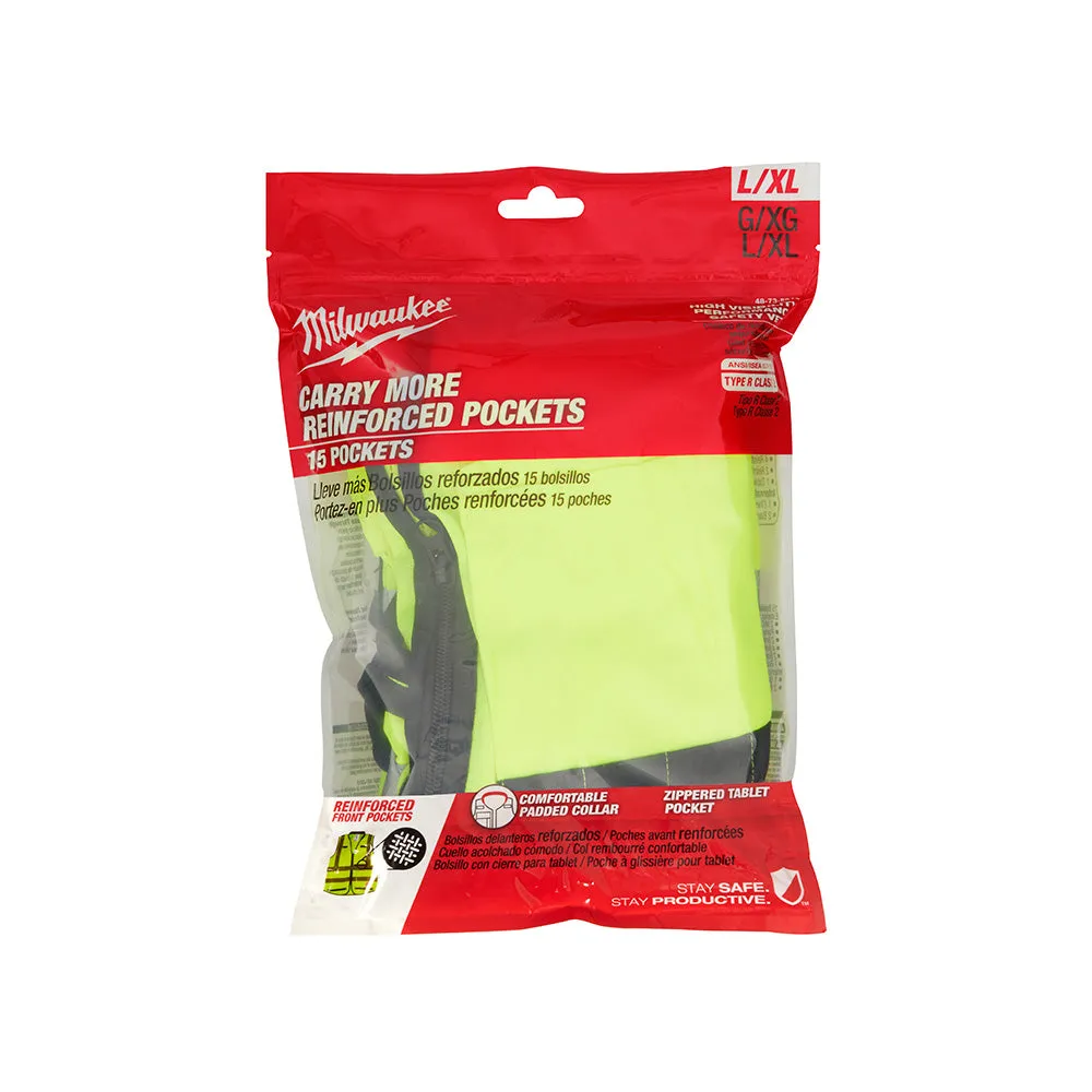 Milwaukee 48-73-5042 High Visibility Yellow Performance Safety Vest - L/XL