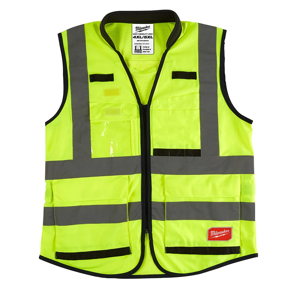 Milwaukee 48-73-5044 High Visibility Yellow Performance Safety Vest - 4X/5X