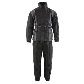 Milwaukee Leather SH2225L Women's Black and Grey Waterproof Rain Suit with Reflective Piping