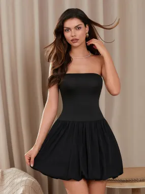 Mini Tube Top Dress Off Shoulder Backless A-Line Puffball Slim Party Club Festival Casual Women's Dress