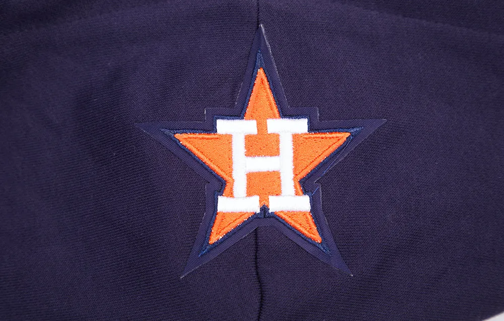 MLB HOUSTON ASTROS RETRO CLASSIC WOMEN'S CROPPED PO HOODIE (MIDNIGHT NAVY/ORANGE/MIDNIGHT NAVY)