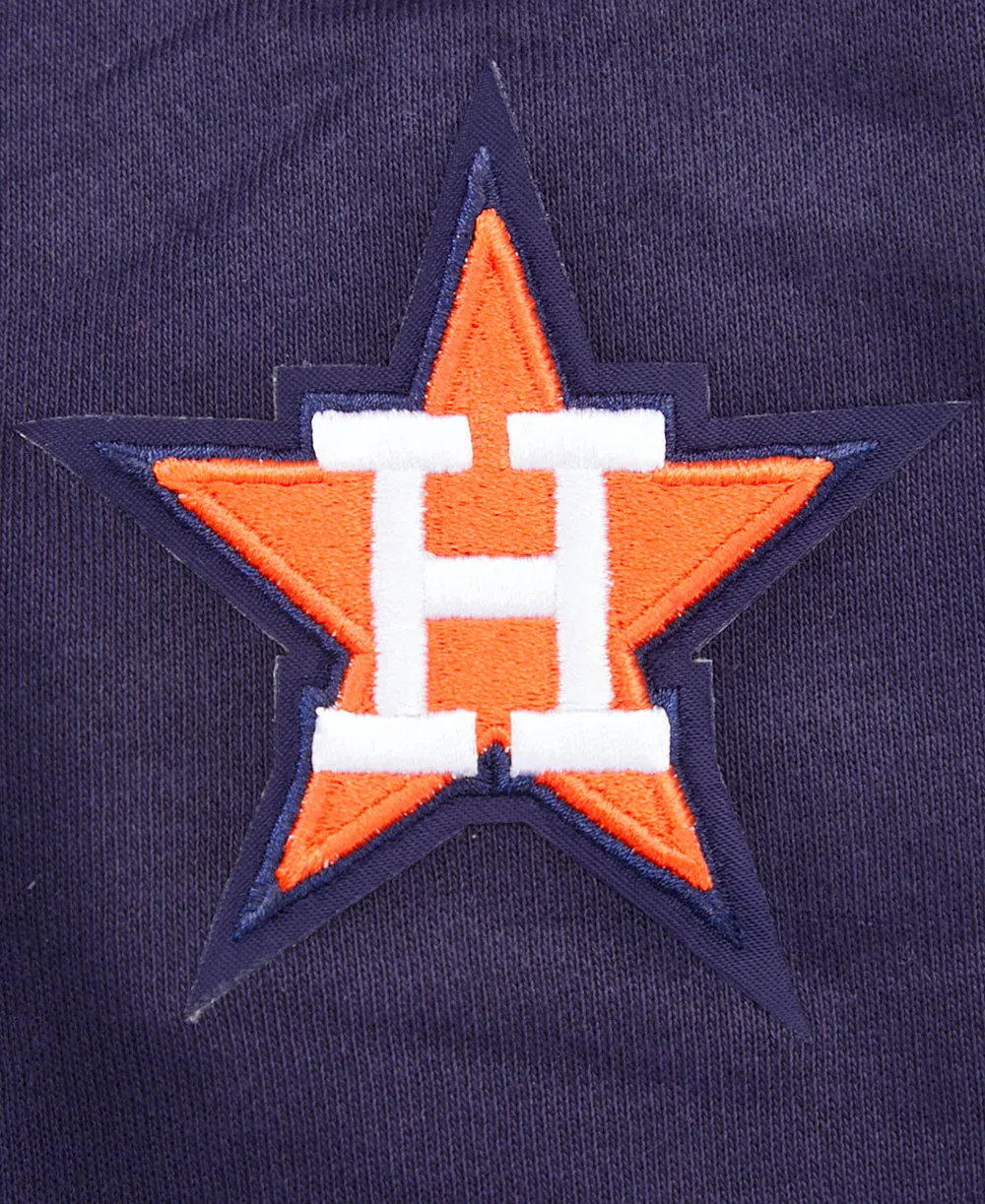 MLB HOUSTON ASTROS RETRO CLASSIC WOMEN'S CROPPED PO HOODIE (MIDNIGHT NAVY/ORANGE/MIDNIGHT NAVY)