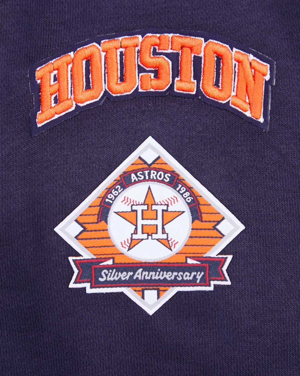 MLB HOUSTON ASTROS RETRO CLASSIC WOMEN'S CROPPED PO HOODIE (MIDNIGHT NAVY/ORANGE/MIDNIGHT NAVY)