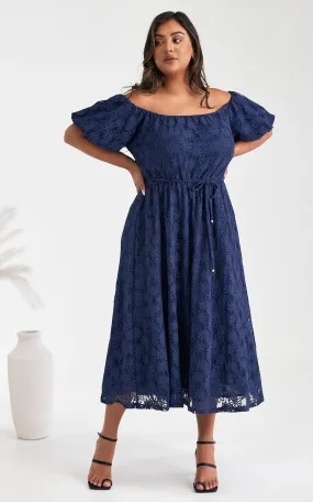 Nara Midi Dress - Navy Lace