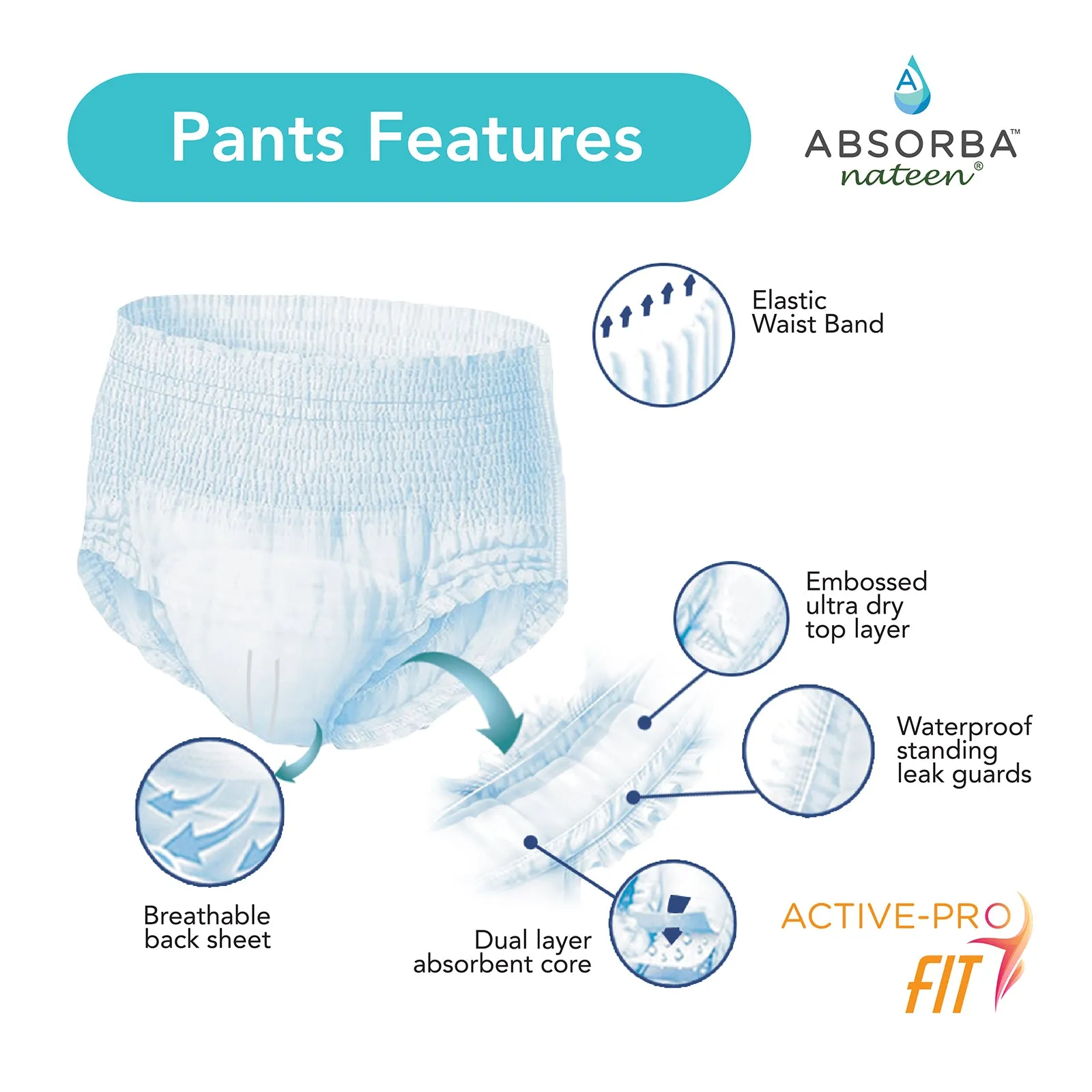 Nateen Afina Plus Pull Up Adult Pants 8s (Carton of 8) - XL