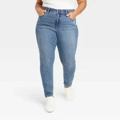 New - Ava & Viv Womens High Rise Skinny Jeans Heavyweight