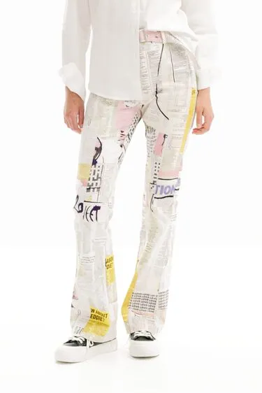 Newspaper Flare Trousers