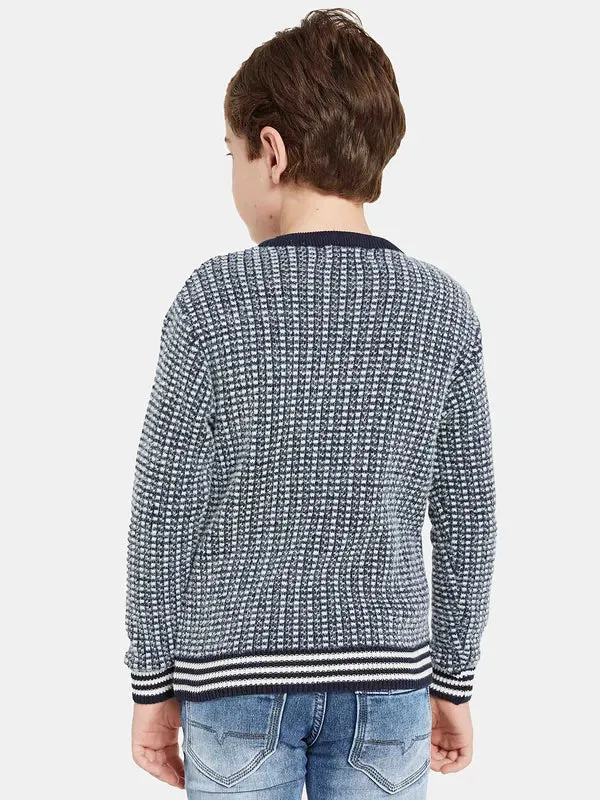 Octave Boys Navy Blue White Pullover