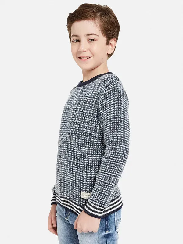 Octave Boys Navy Blue White Pullover