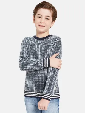 Octave Boys Navy Blue White Pullover