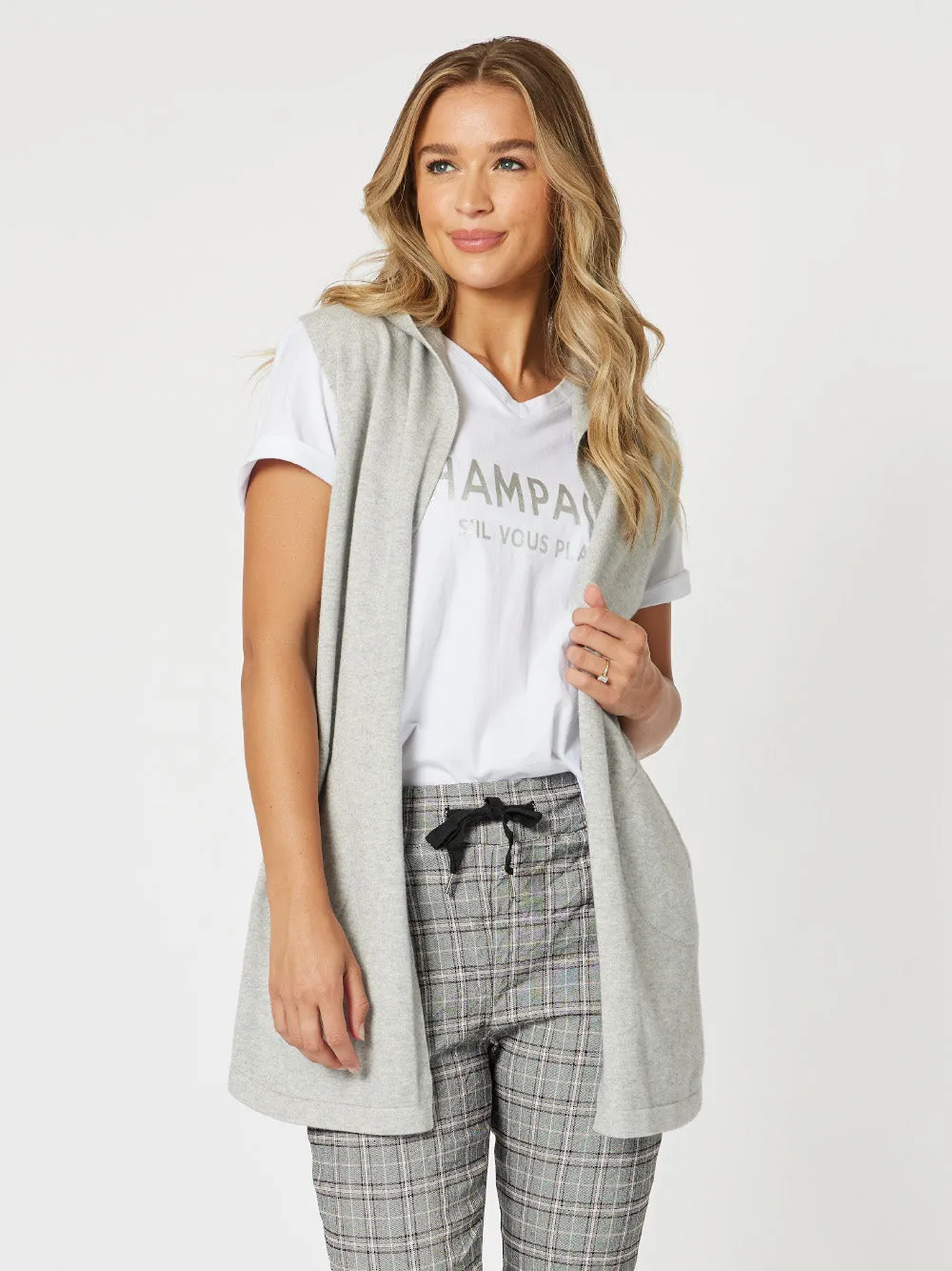 Ollie Side Button Vest - Silver