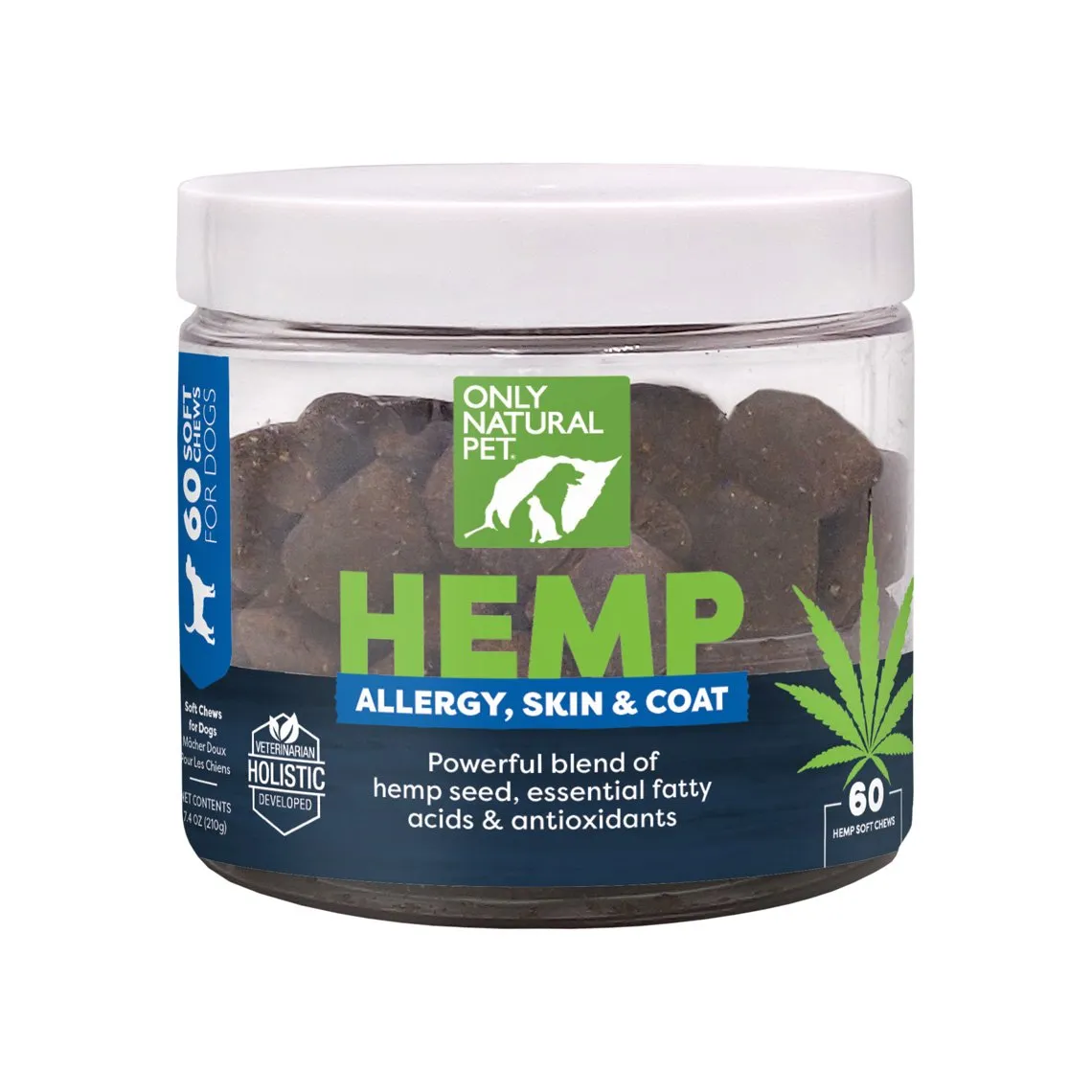 Only Natural Pet Hemp Allergy Skin & Coat Soft Chews for Dogs