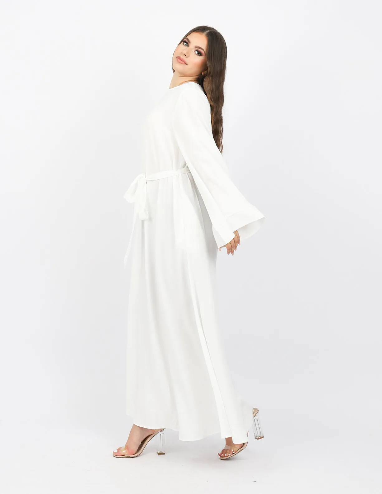 Open Sleeve Abaya - Shades of White