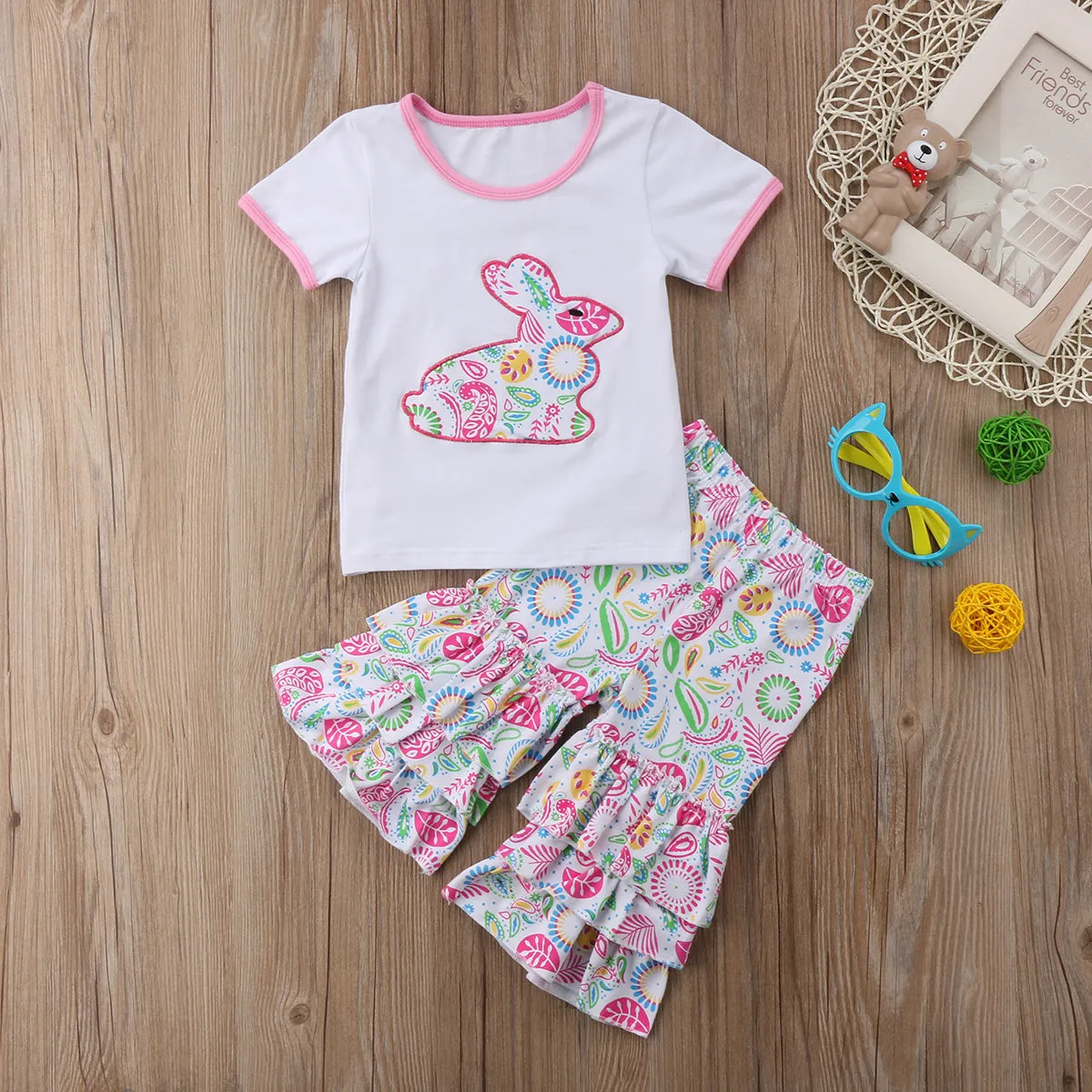 Pink Paisley Bunny Set