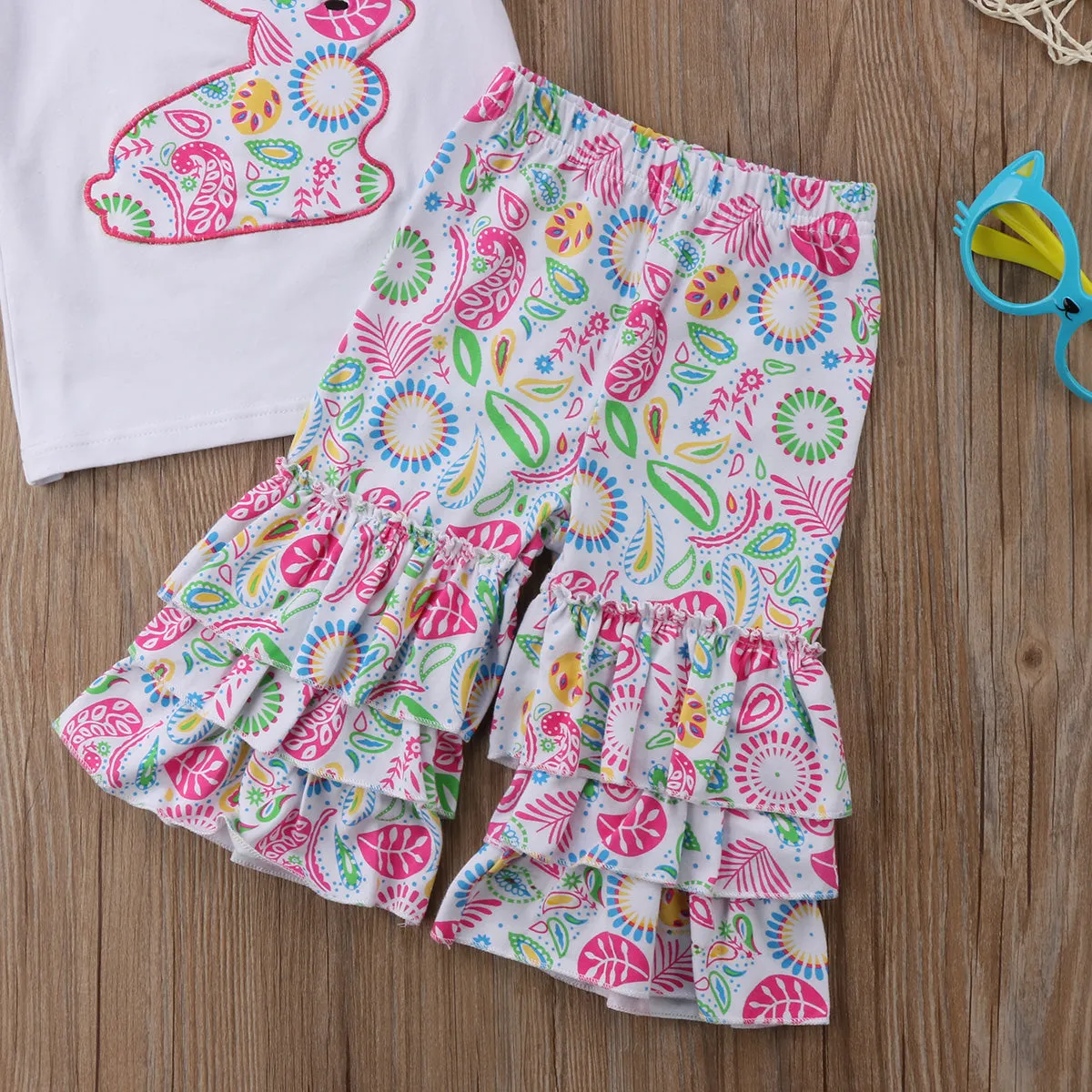 Pink Paisley Bunny Set