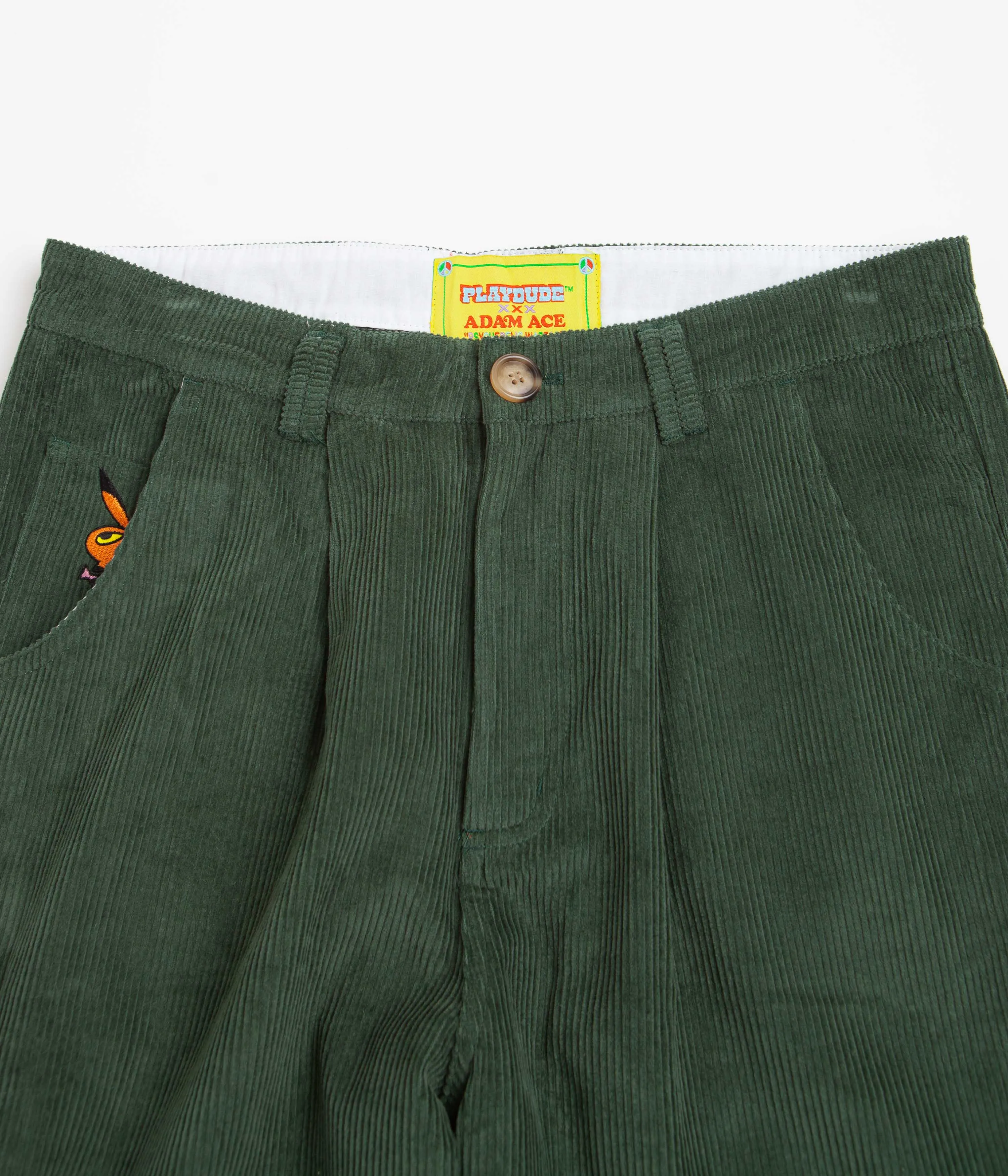 Playdude Psychadelic Warfare Corduroy Trousers - Emerald