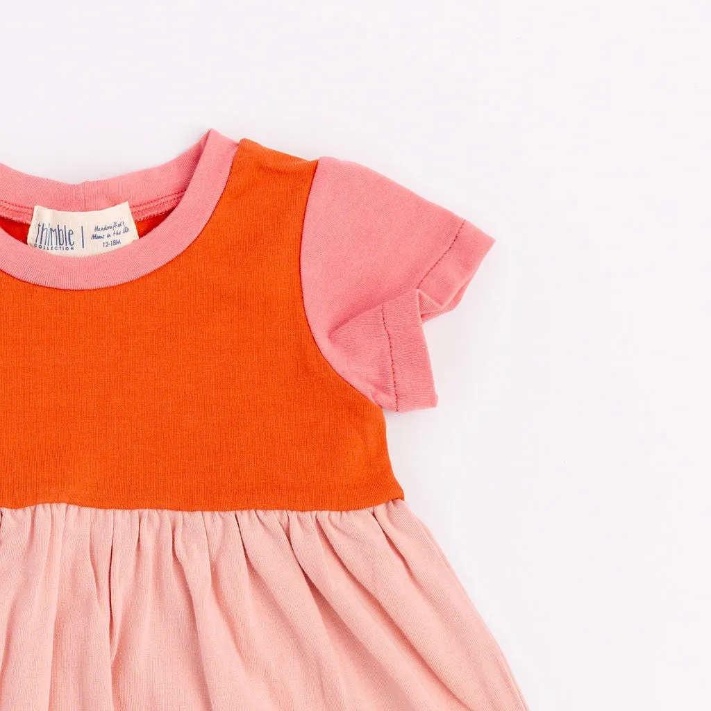 Playground Dress in Rose Colorblock