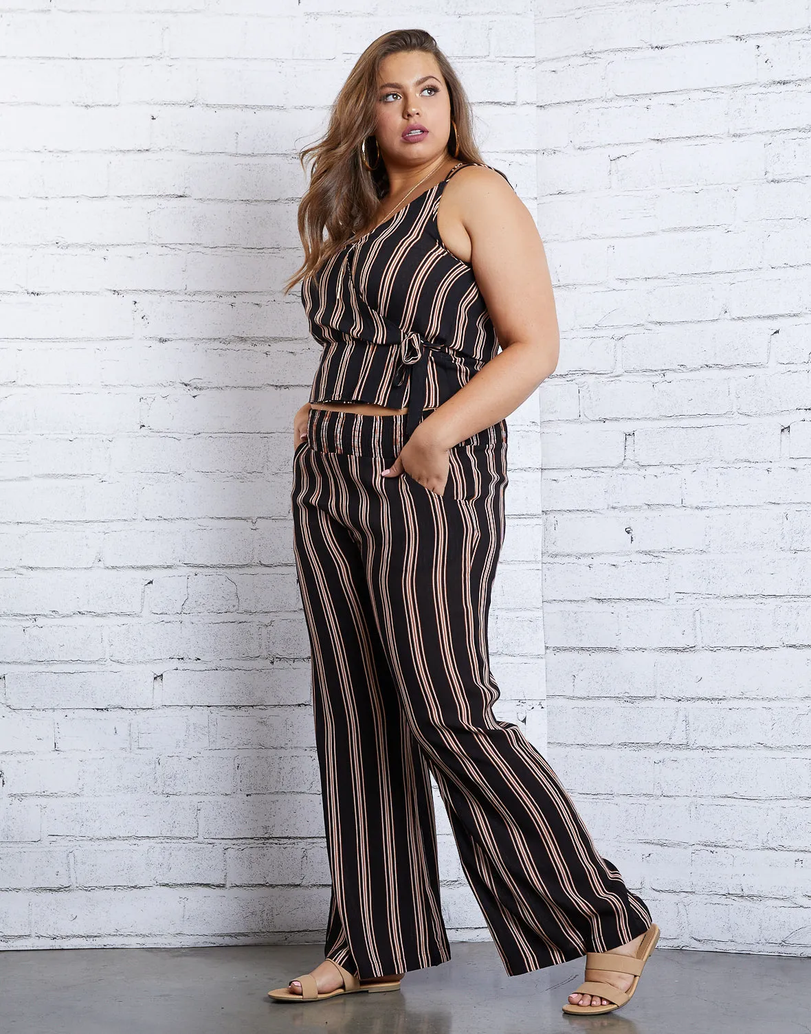 Plus Size Downtown Feels Striped Pants