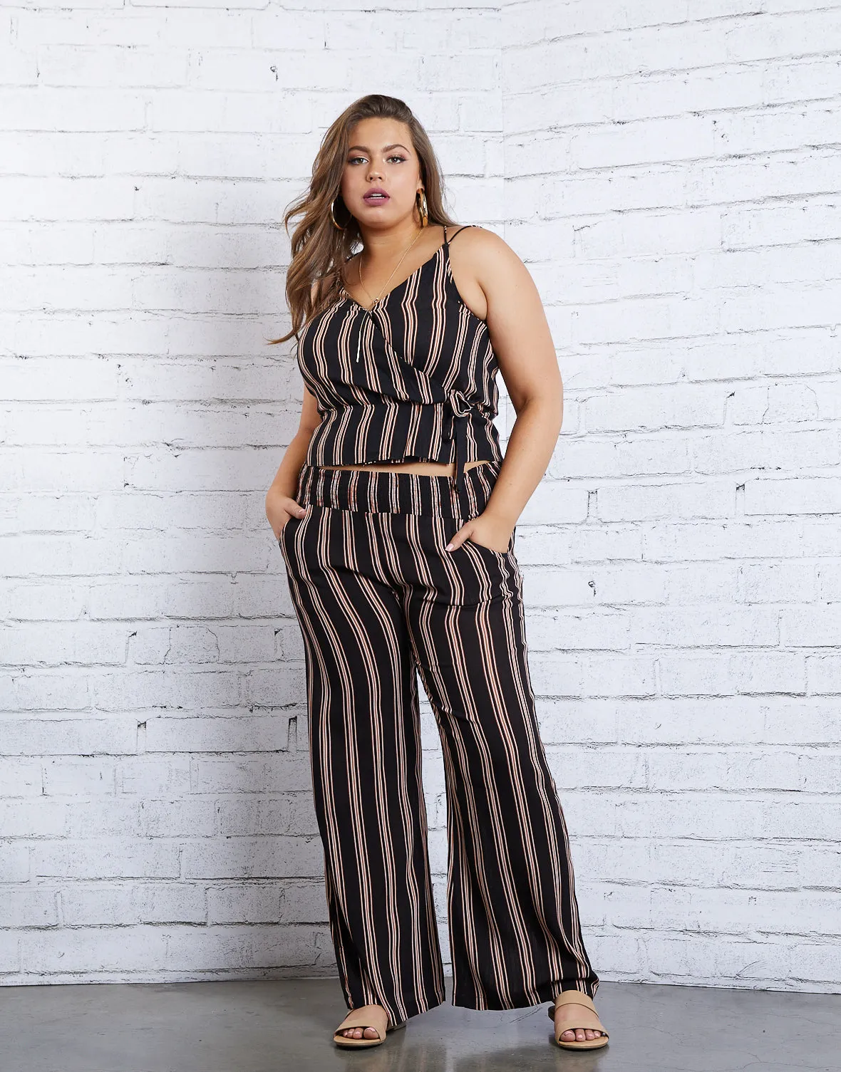 Plus Size Downtown Feels Striped Pants