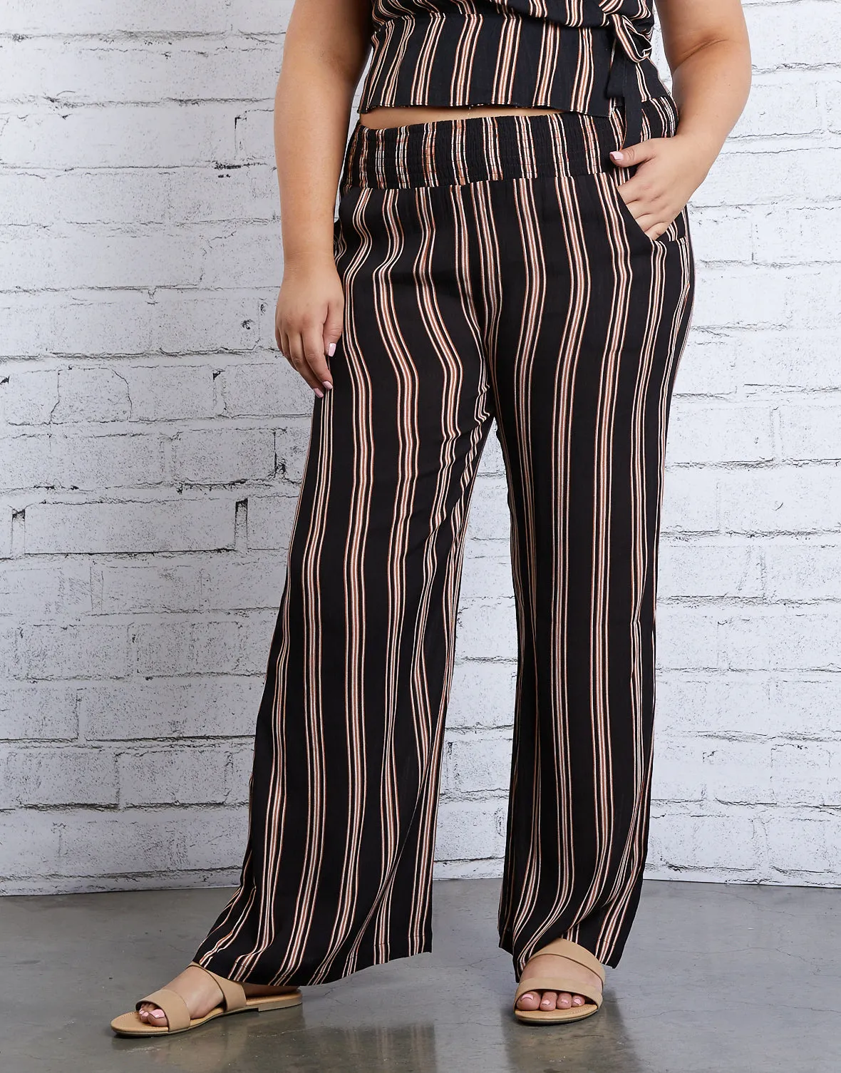 Plus Size Downtown Feels Striped Pants