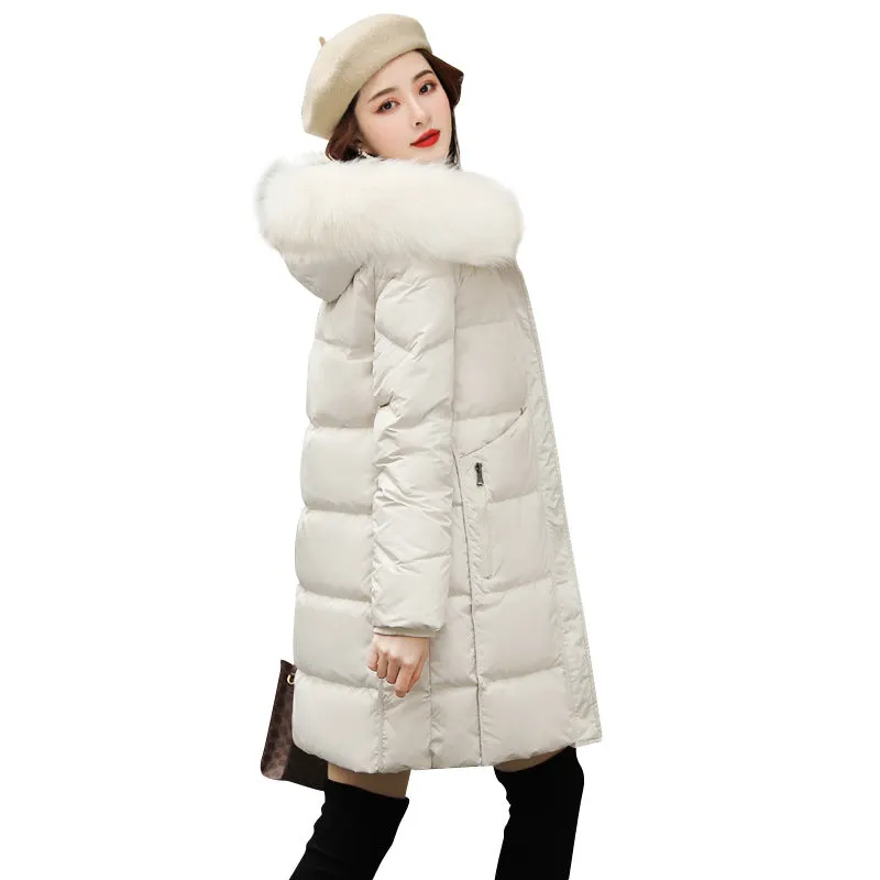 Plus Size Padded Big Fur Collar Quilted Jacket Fashion Jacket