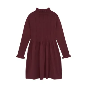 Pointelle Dress- Tawny Port