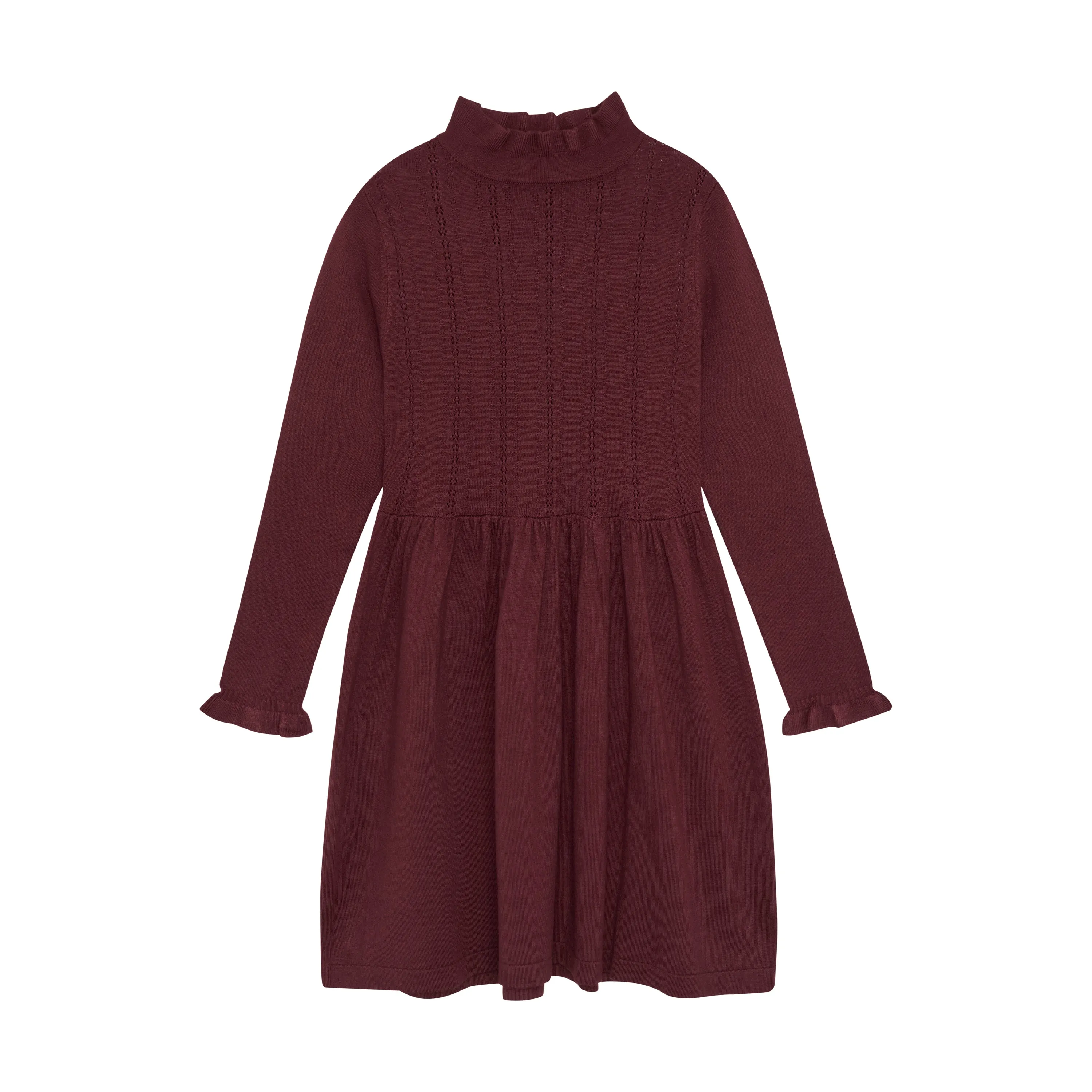 Pointelle Dress- Tawny Port