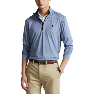 Polo Performance Ralph Lauren Half Zip Peached Jersey - Channel Blue