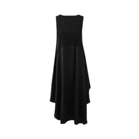 Pre Order:  Irregular Black Loose Midi Dress