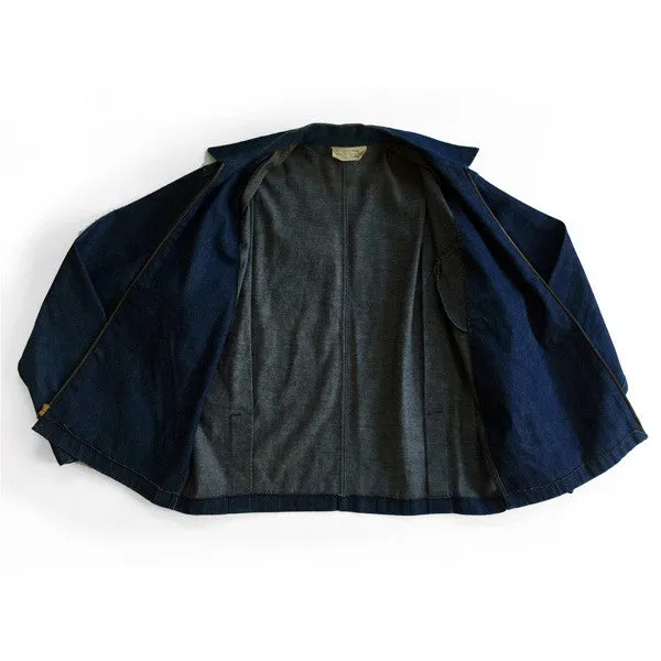 Prison Made Indigo Denim Zip-up Chore Jacket