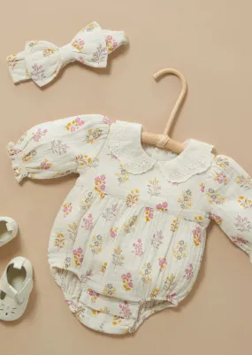 Pure Baby Posie Crinkle Cotton Bodysuit