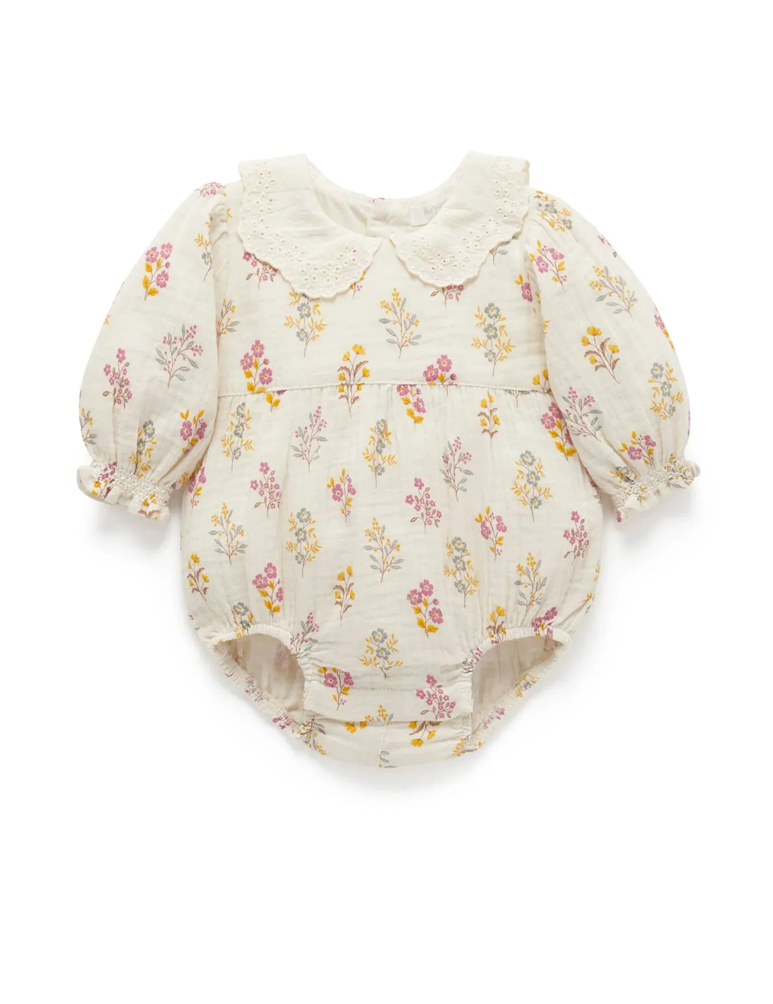 Pure Baby Posie Crinkle Cotton Bodysuit