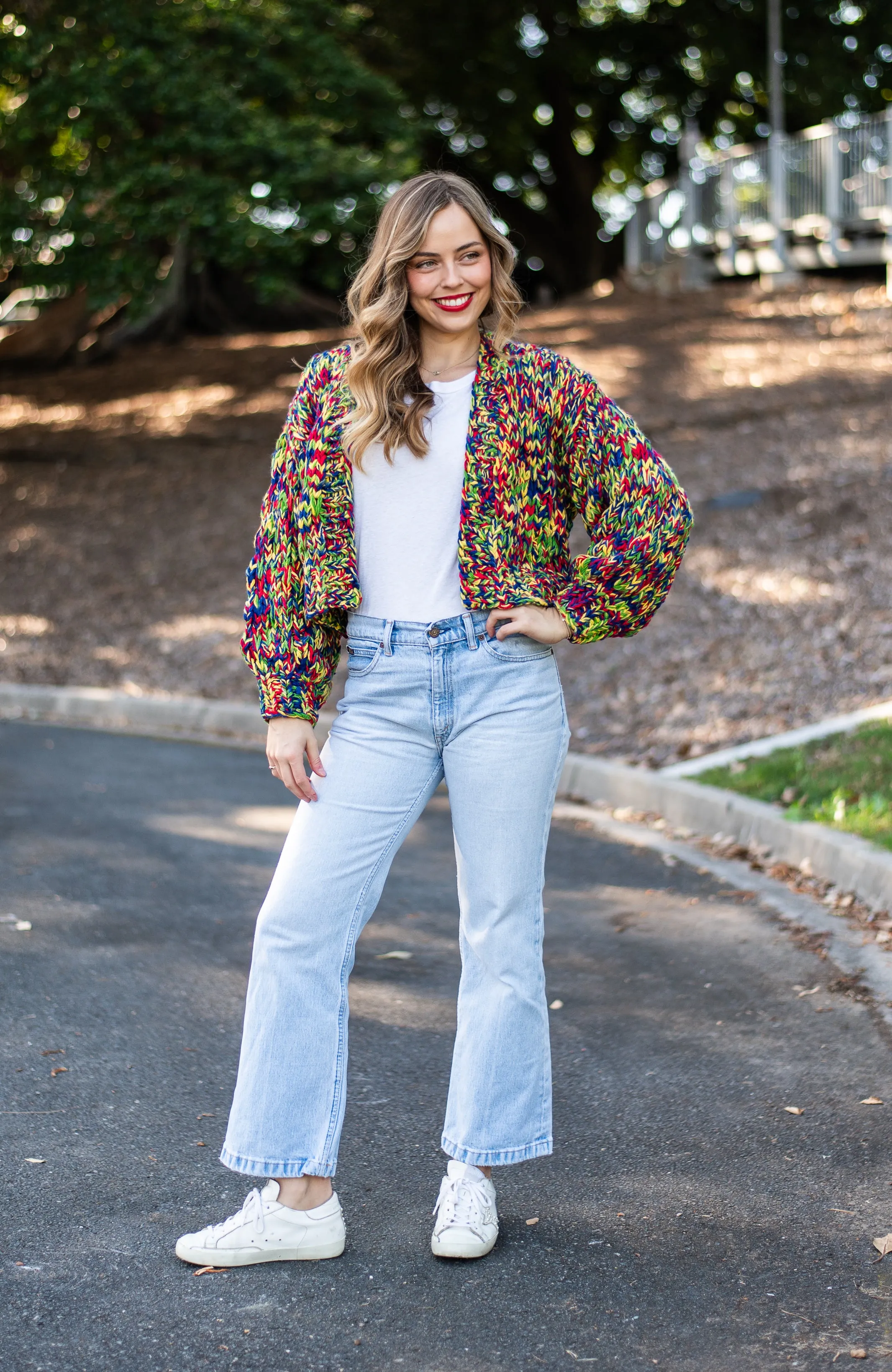 Rainbow Handmade Cardi |  Yellow