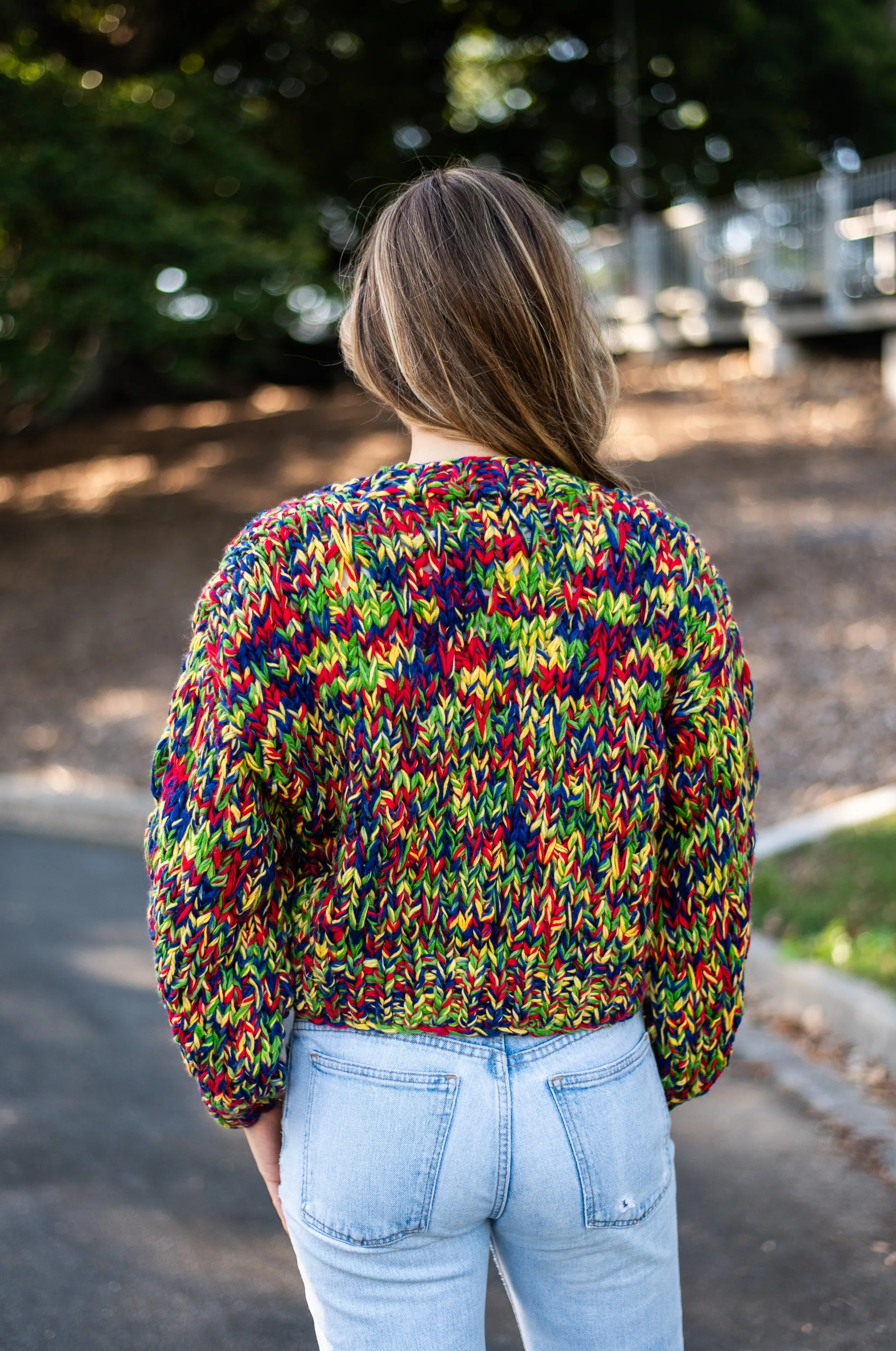 Rainbow Handmade Cardi |  Yellow