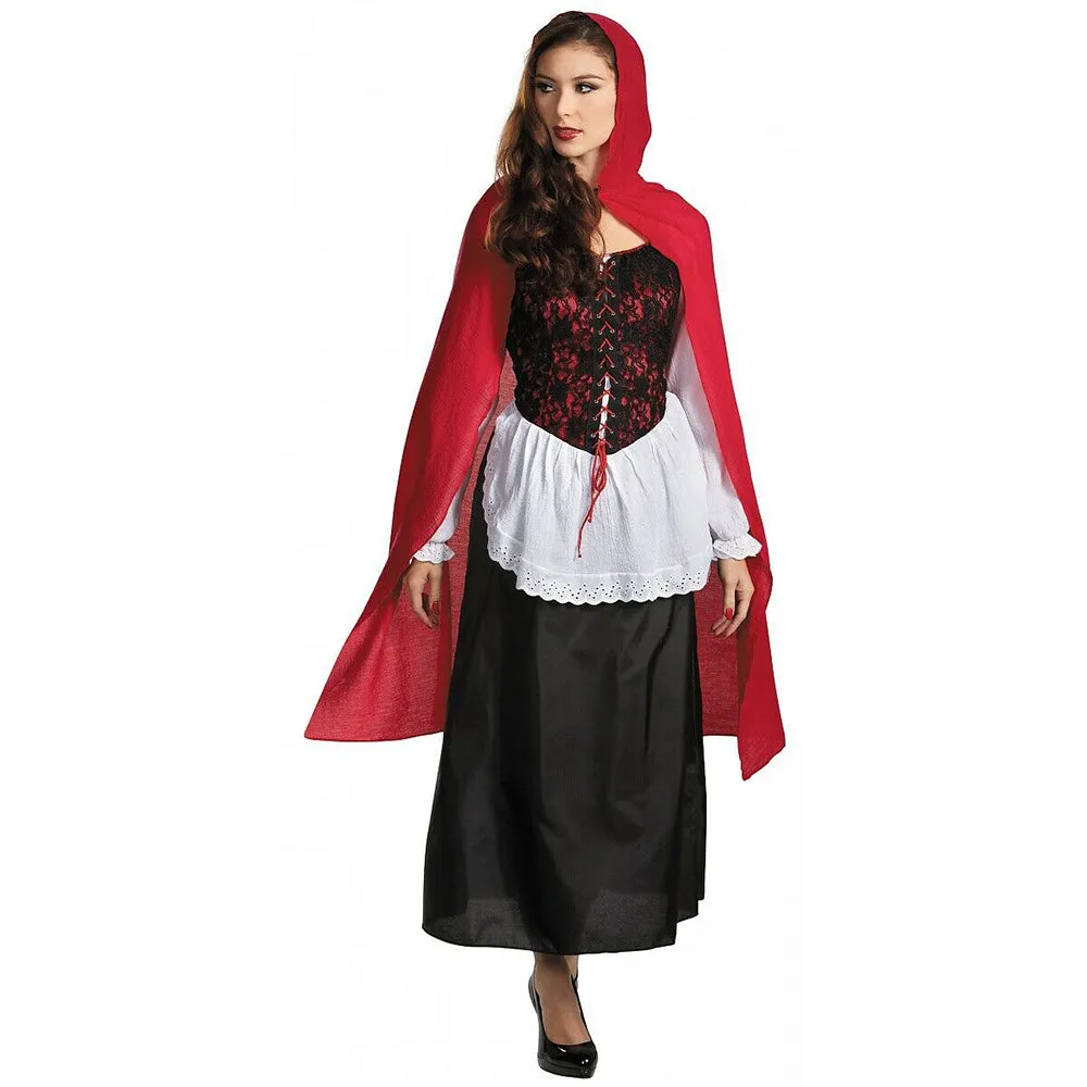 Red Riding Hood Costume Dress Women's Fairytale Outfit