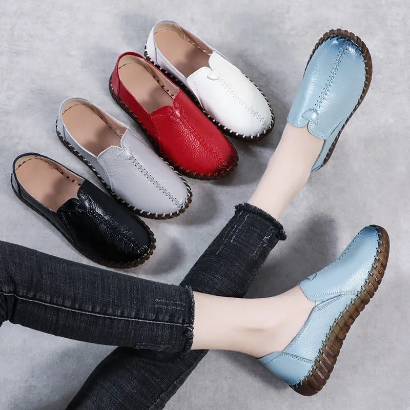 Retro-chic Slip-on Vegan Leather Round Toe Loafer Shoes