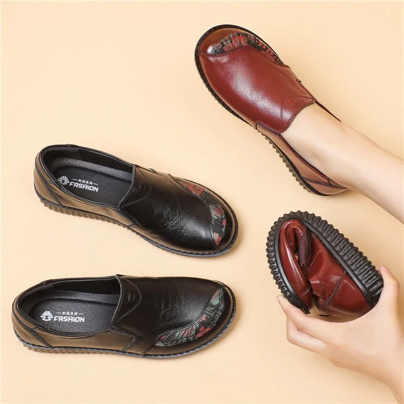 Retro-chic Slip-on Vegan Leather Round Toe Loafer Shoes