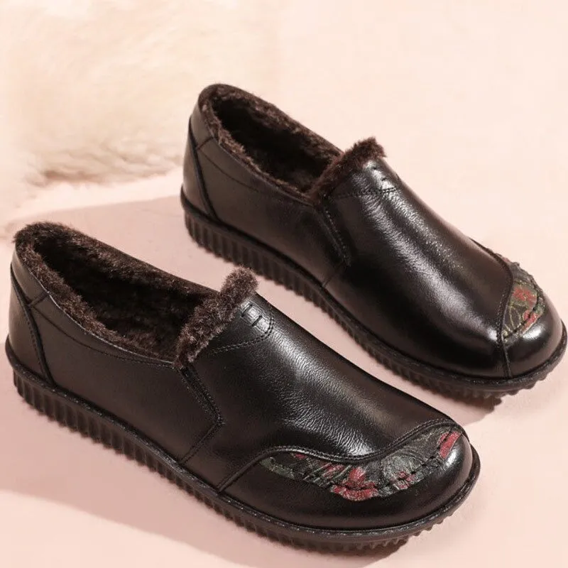 Retro-chic Slip-on Vegan Leather Round Toe Loafer Shoes