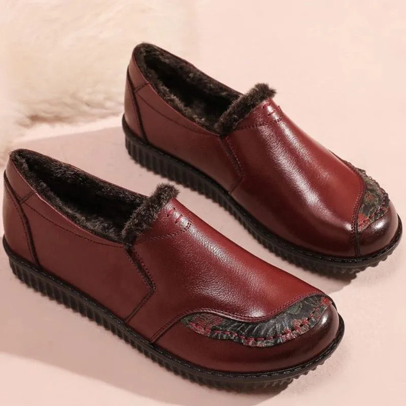 Retro-chic Slip-on Vegan Leather Round Toe Loafer Shoes