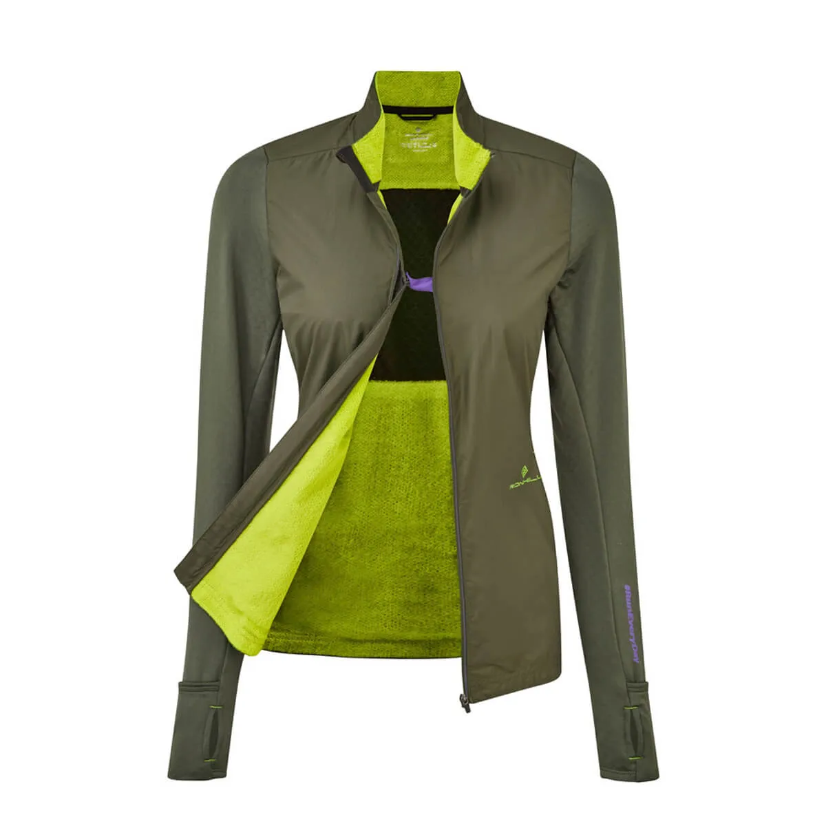 Ronhill Tech Hyperchill Jacket Womens | Khaki/citrus