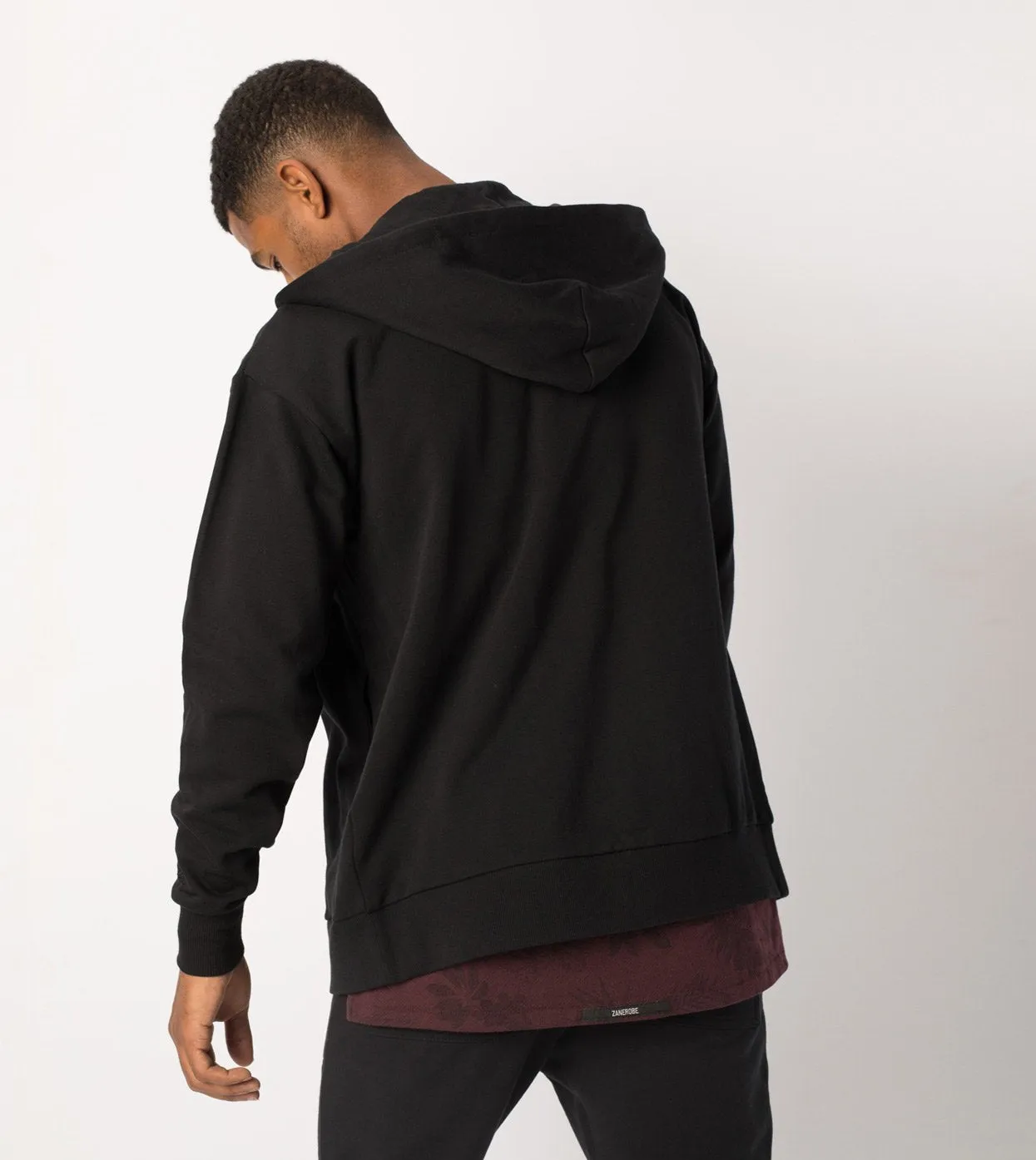 Rugger Zip Hood Sweat Black - Sale