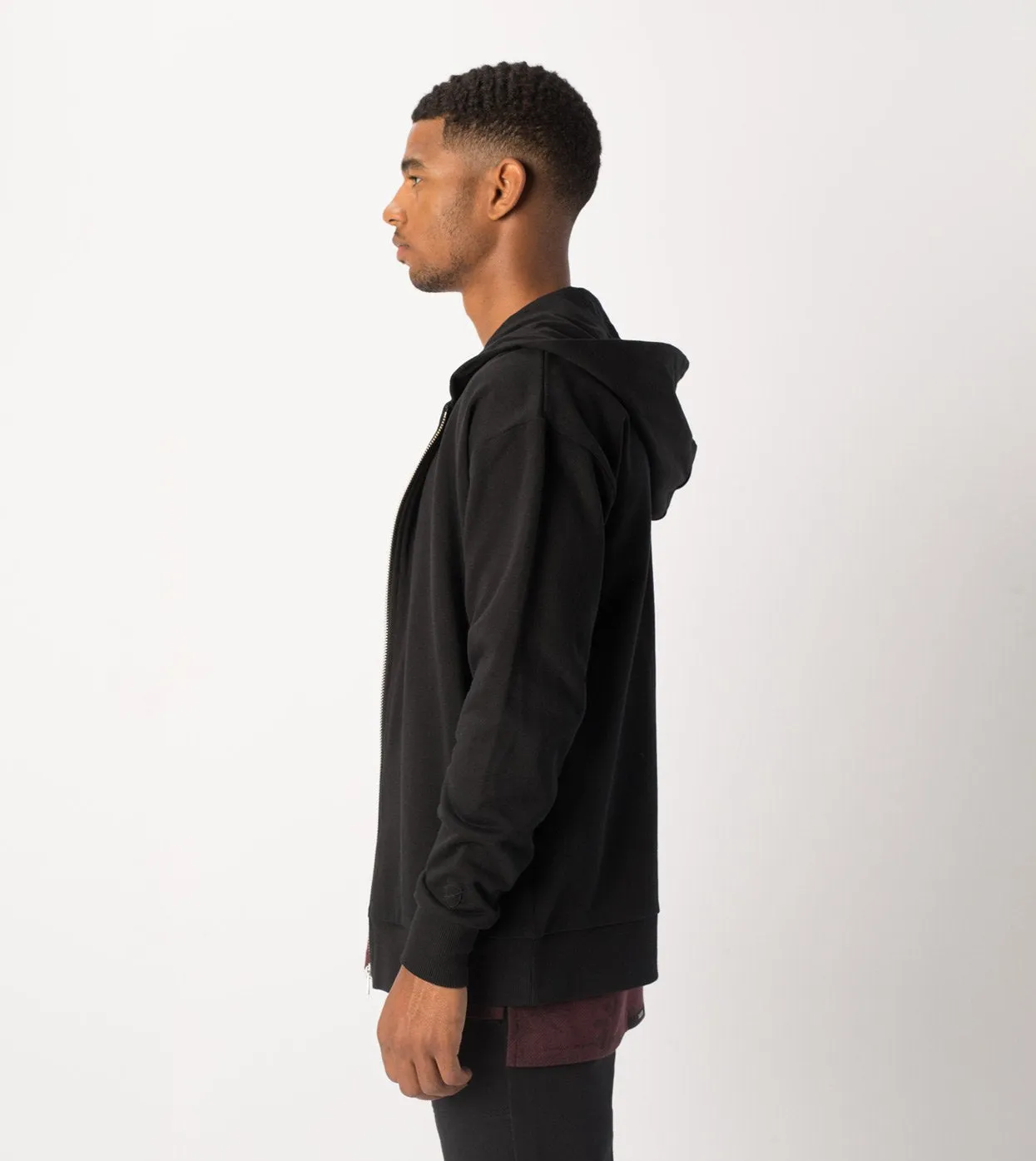 Rugger Zip Hood Sweat Black - Sale