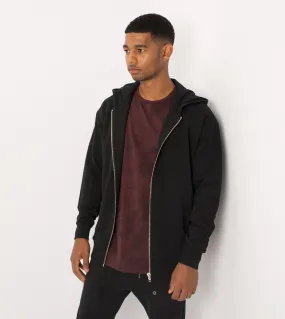 Rugger Zip Hood Sweat Black - Sale