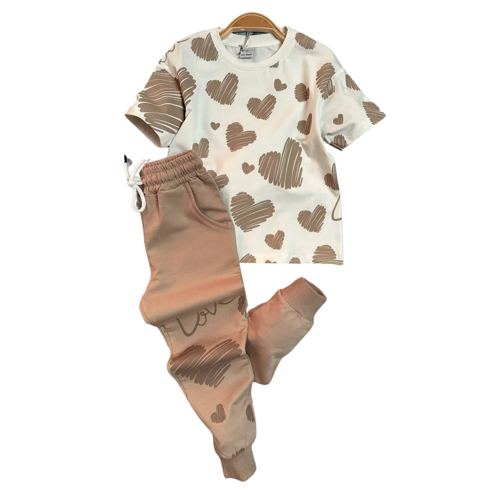 Scribble Hearts Girls Joggers Set