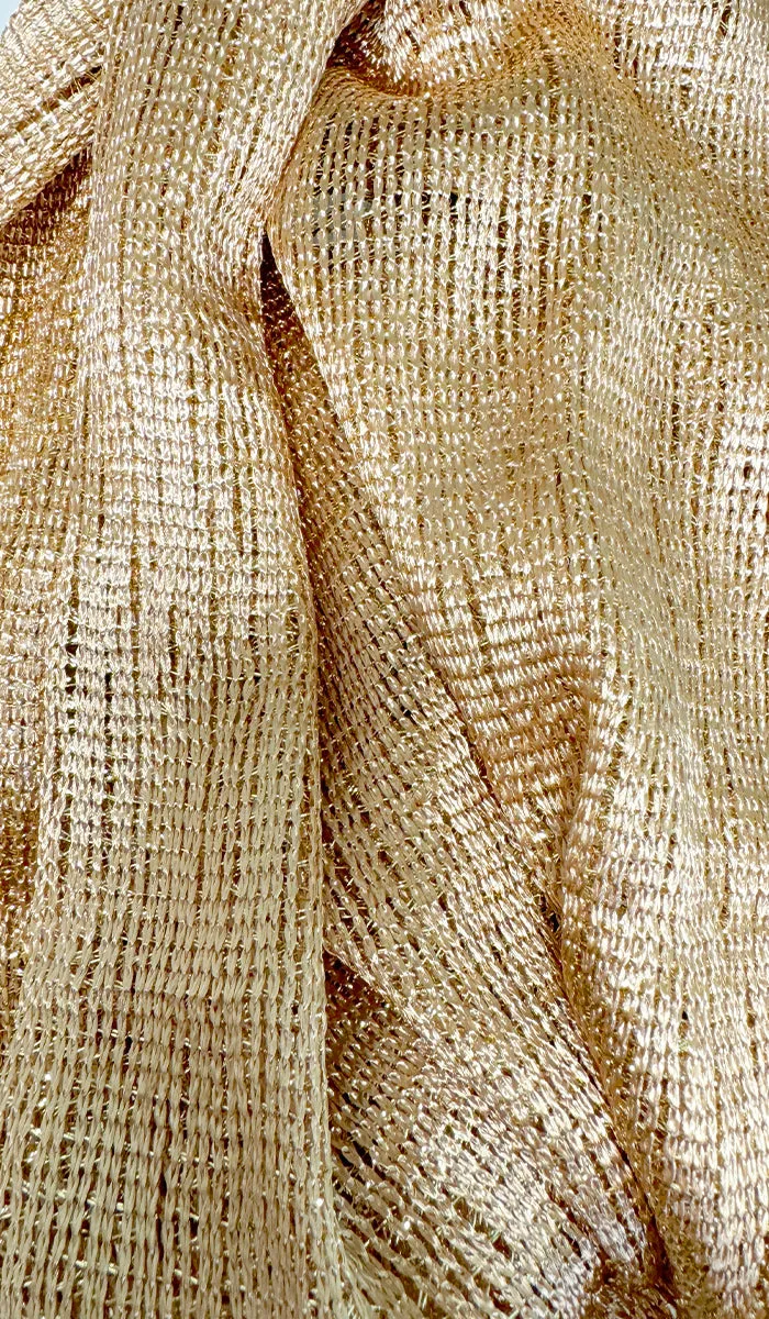 Silky Sparkle Non-slip Shawl Hijab - Gold