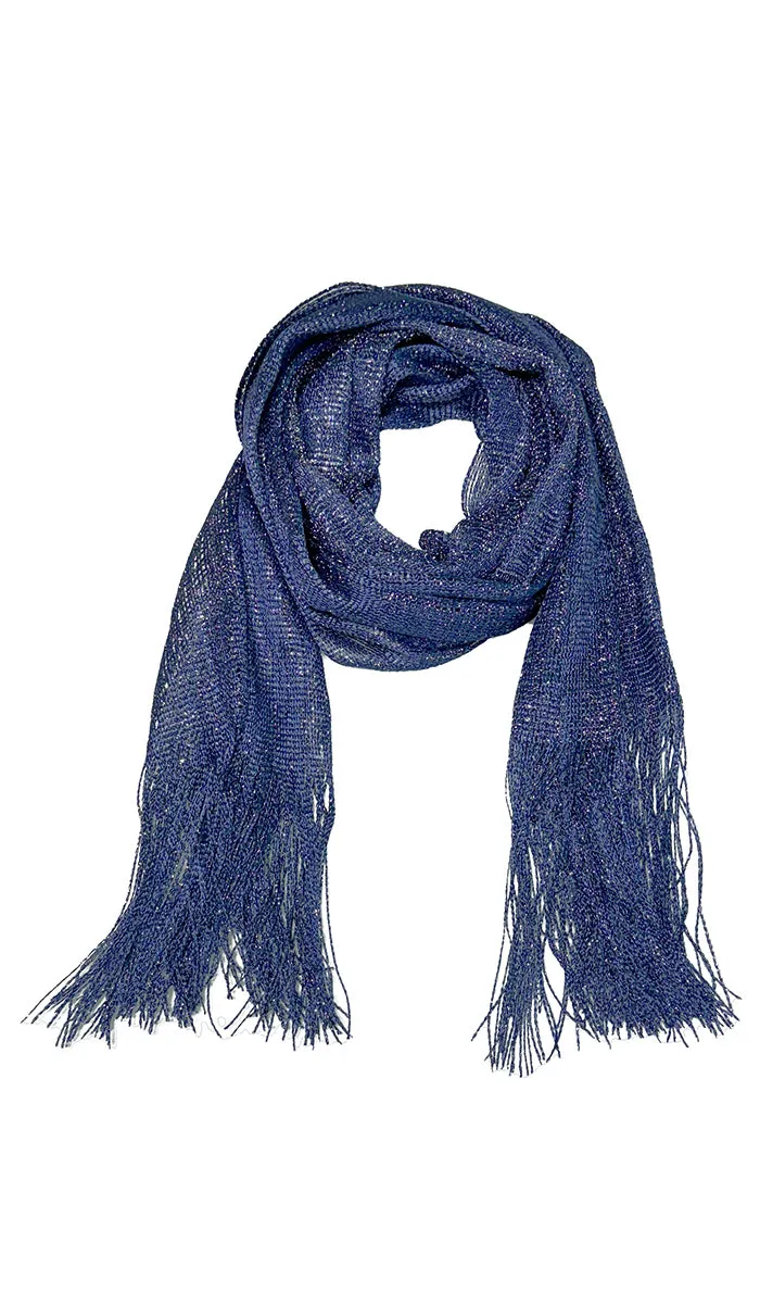 Silky Sparkle Non-slip Shawl Hijab - Midnight Blue