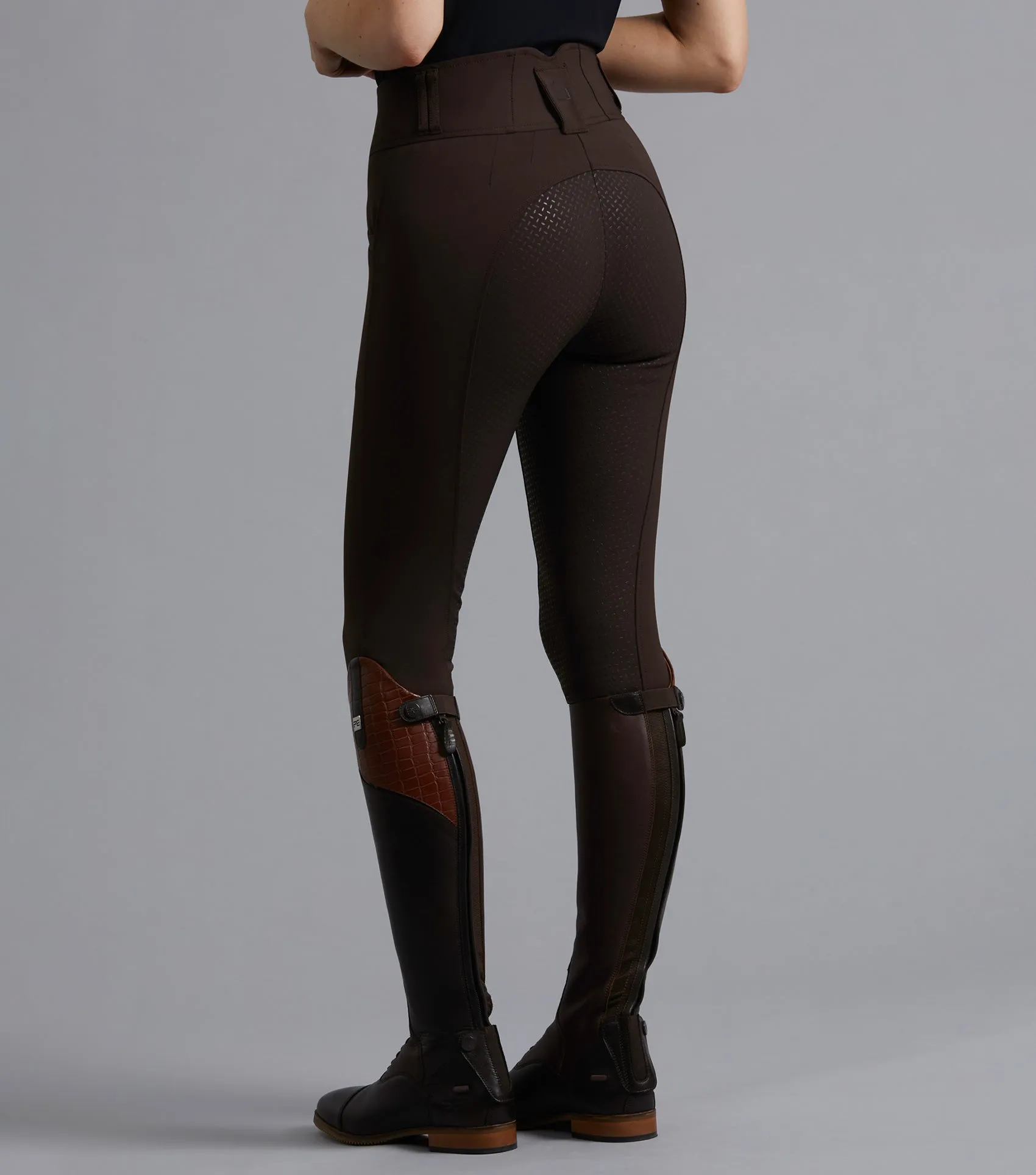 Sophia Ladies Full Seat High Waist Riding Breeches Chocolate